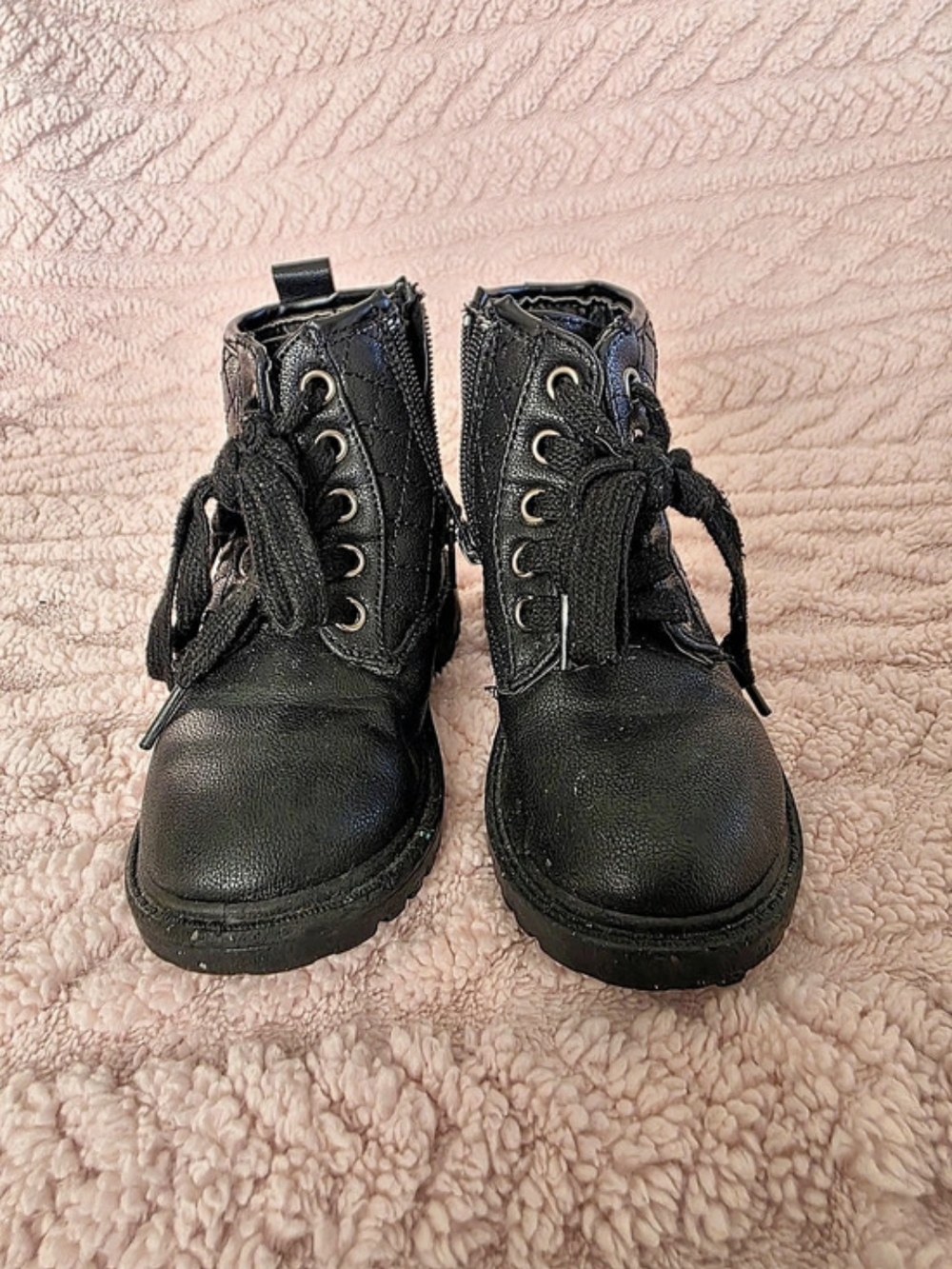 Black Combat Boots Girls US 7